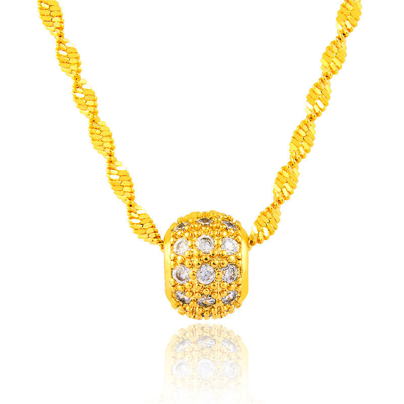 High-end Atmosphere Necklace 24k Gold Plated Bead Necklace