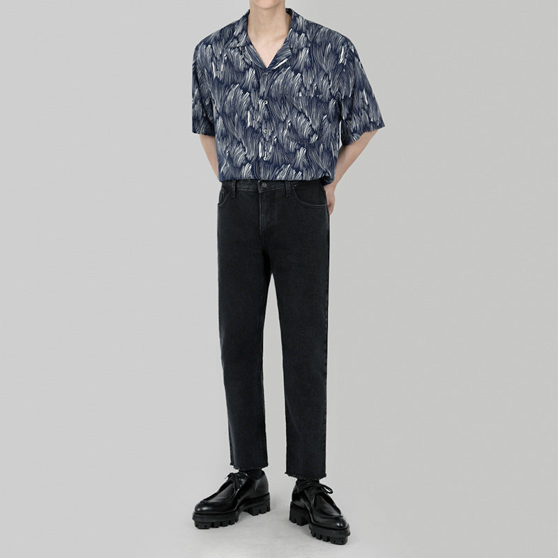 Men's Floral Full Print Short Sleeve Shirt