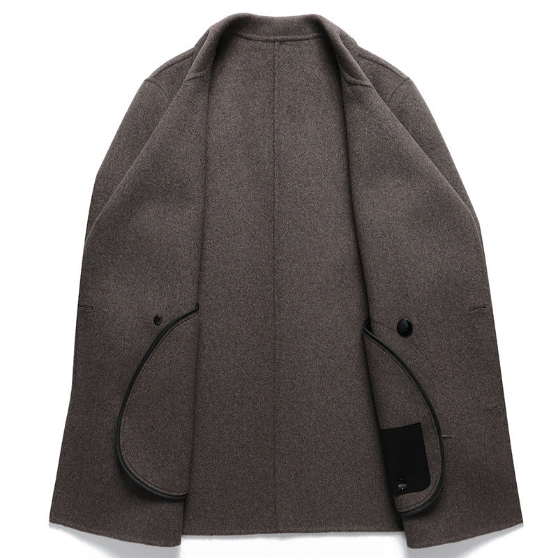 Handmade Woolen  Double Breasted Coat