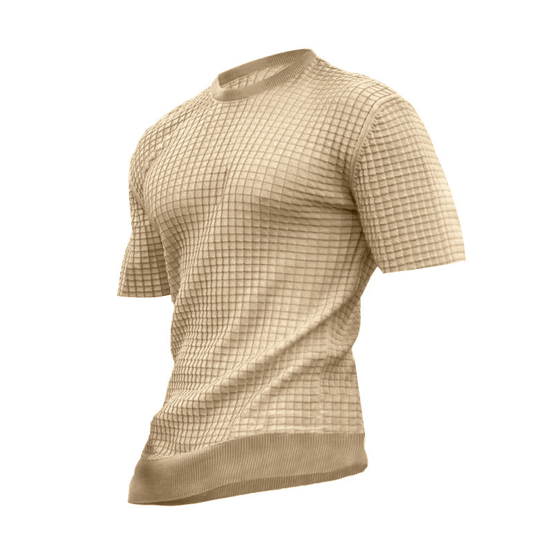 Men's Round Neck Stretch Casual T-Shirt