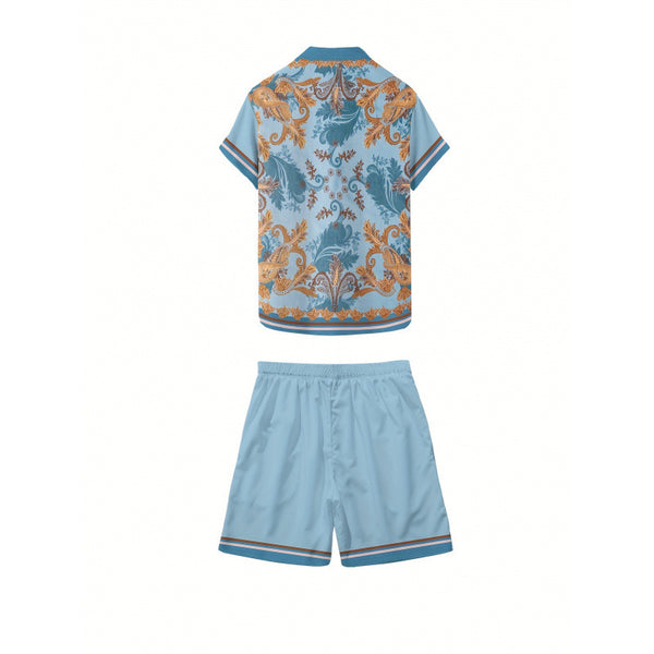 Men's Shirt Suit Yards 3d Digital Printing summer set