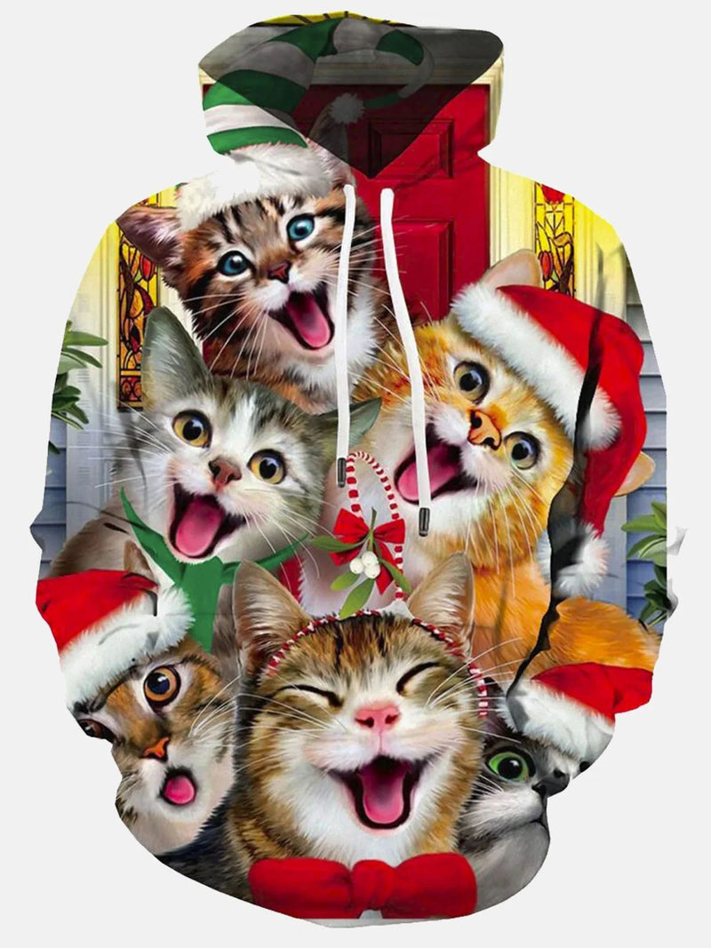 Printed Men's Drawstring Hoodie