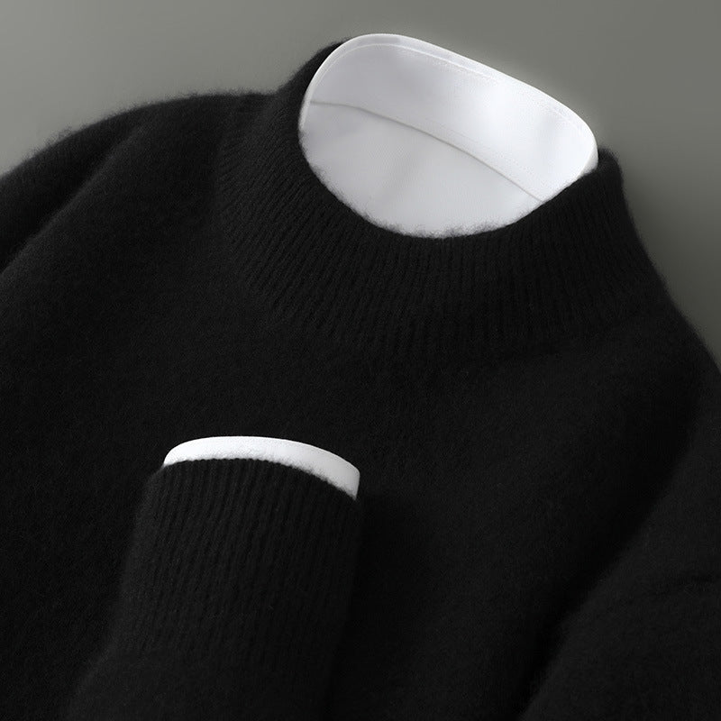 Men's Half-high Collar Thickened Loose Pullover sweater