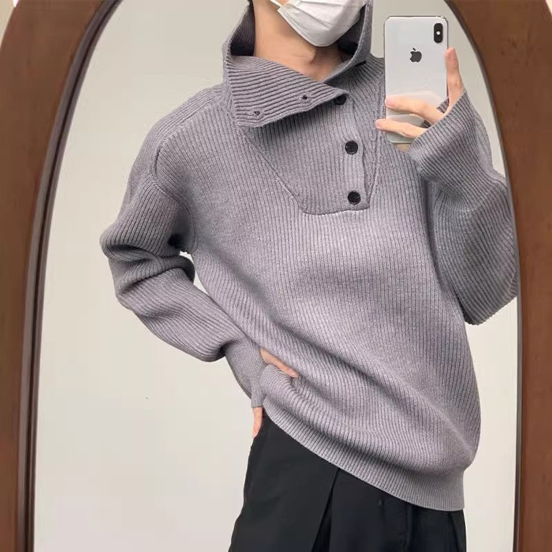 Men's Idle Style High-grade Round Neck Pullover Loose sweater
