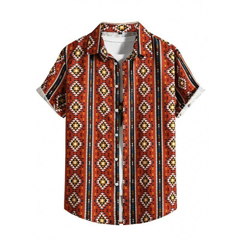 Men's Casual Short Sleeve Loose Beach Shirt