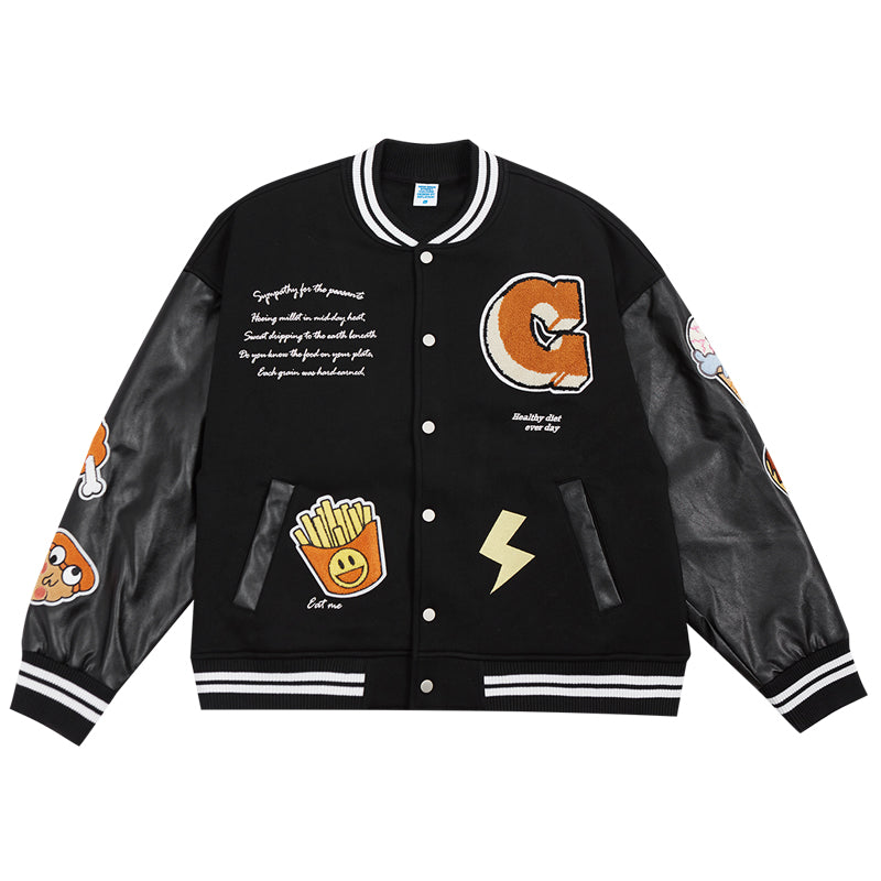 Men's And Women's Fleece Baseball Uniform Loose Jacket