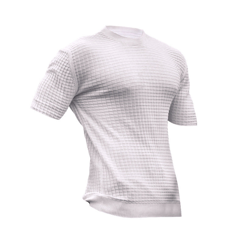 Men's Round Neck Stretch Casual T-Shirt