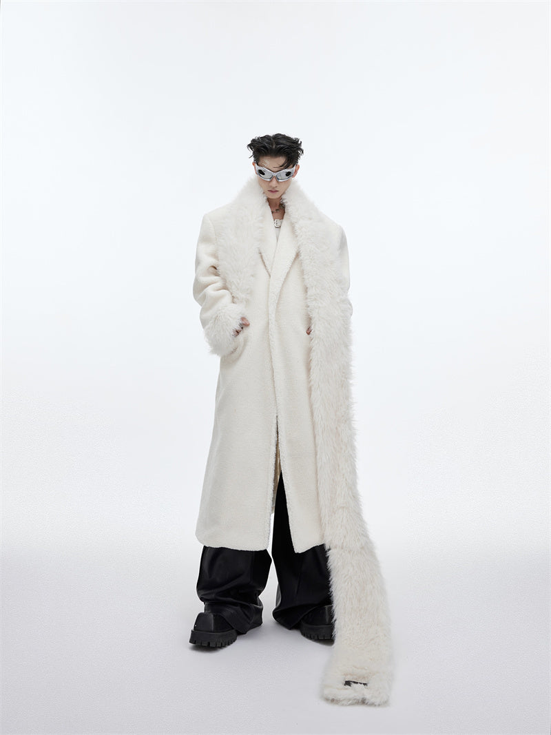 Scarf Design Plush Thickened Overcoat