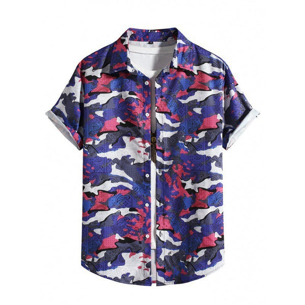 Men's Casual Short Sleeve Loose Beach Shirt