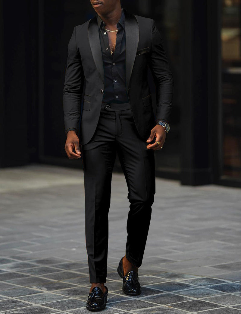 Autumn Men's Business Casual Slim-fitting Suit Two-piece Suit