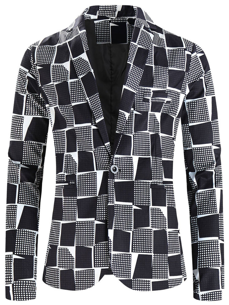 One Button Printing Leisure Suit men