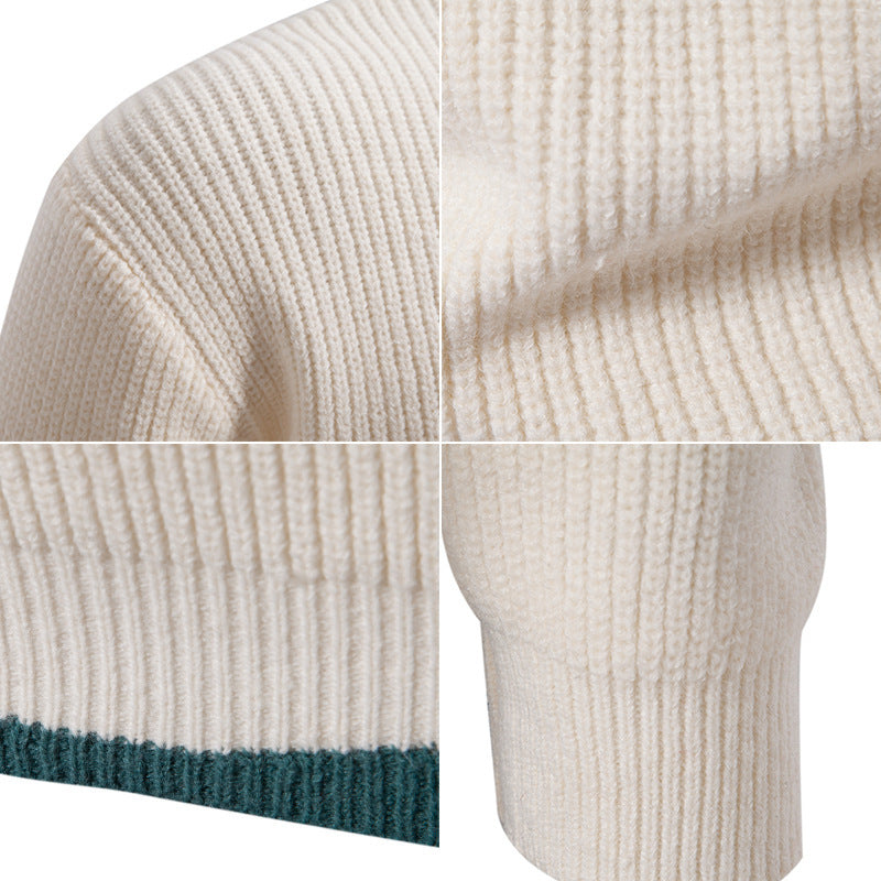 Men's Multicolor Woven Cotton Velvet Sweater