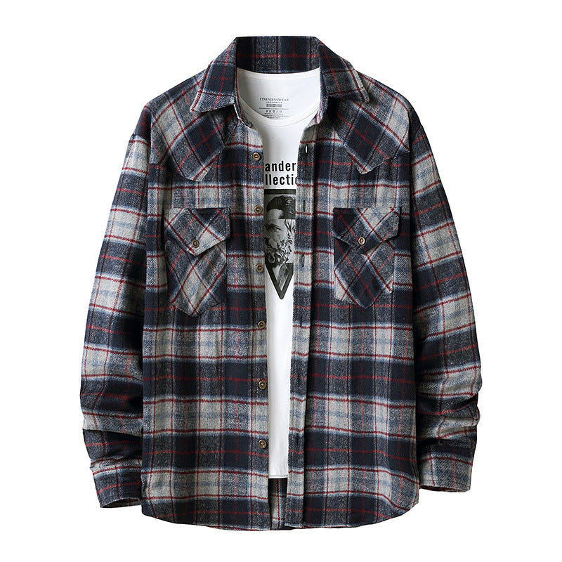 Hanging Shot Flannel Plaid Shirt Jacket