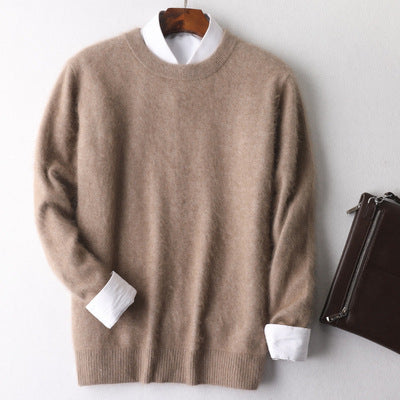 New Cashmere Men's Round Neck Loose Thick Mink Sweater