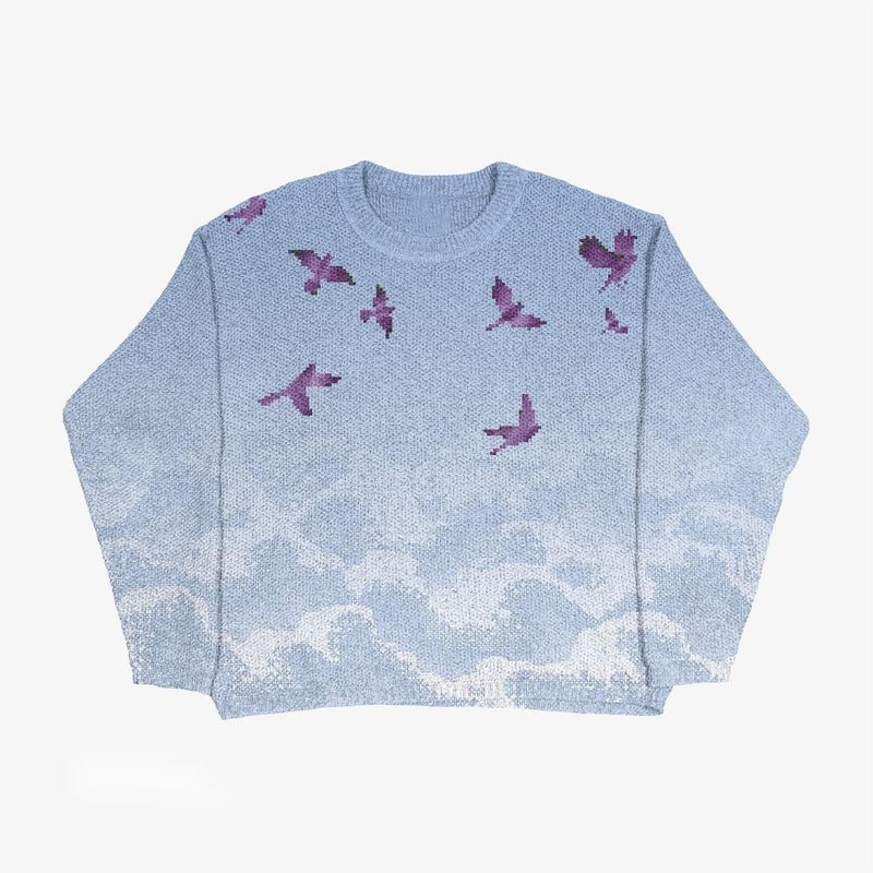 Men's Creative Pattern Printing Loose Casual Sweater