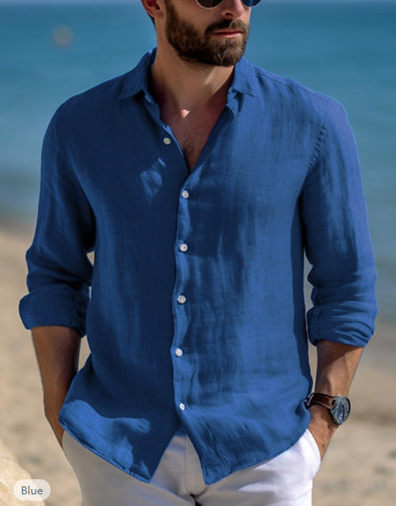 Men's Casual Solid Color Plus Size Shirt