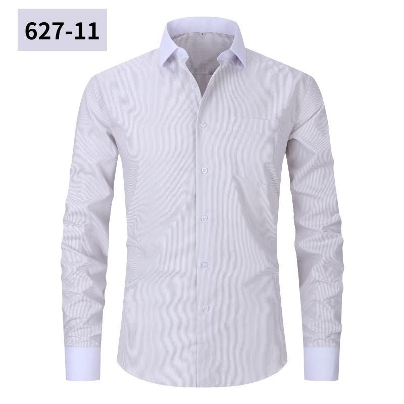 Men's Casual American-style Long-sleeved Striped Shirt