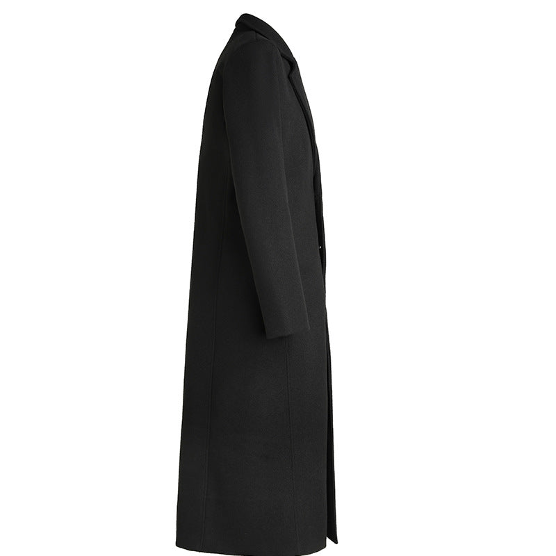 New Men's Woolen Fashion Long Trench Coat