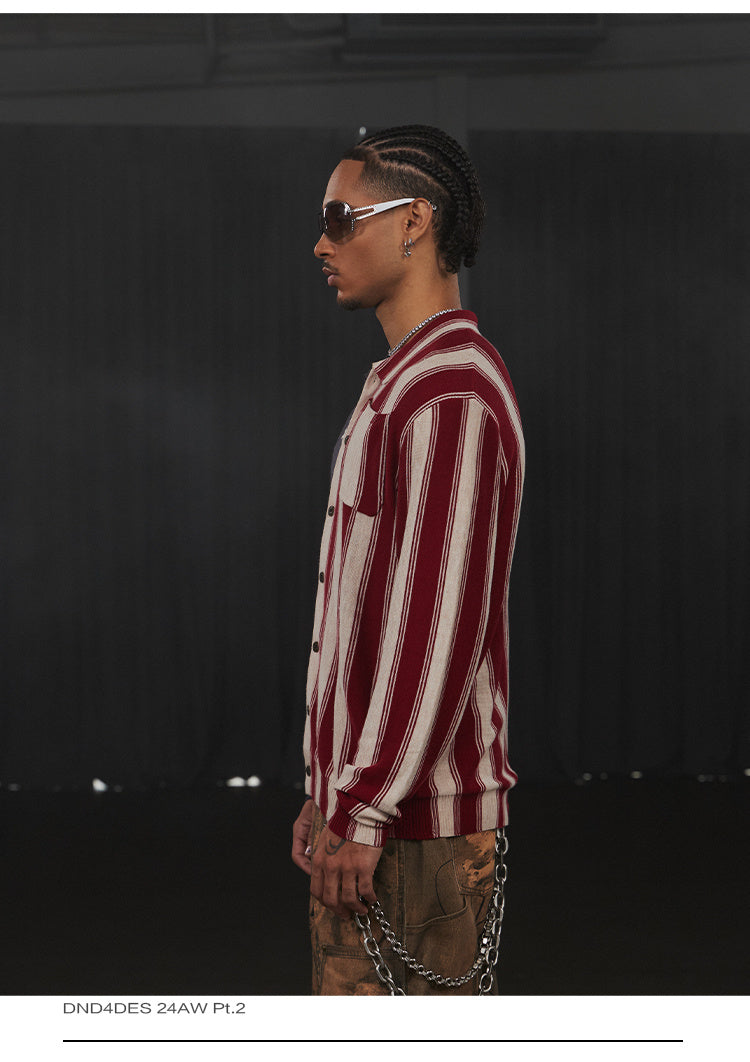 American Retro Flag XINGX Printed Striped Sweater