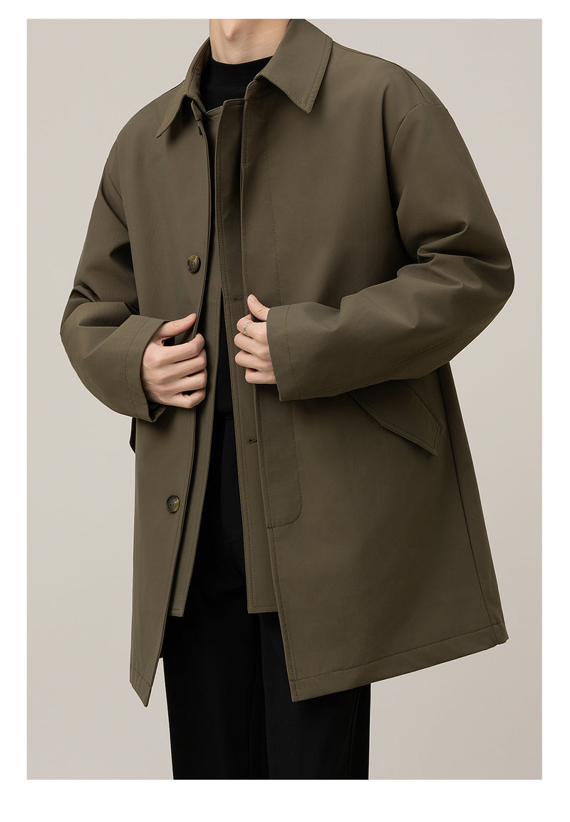 Mid-length Men's Duster Casual Loose Jacket
