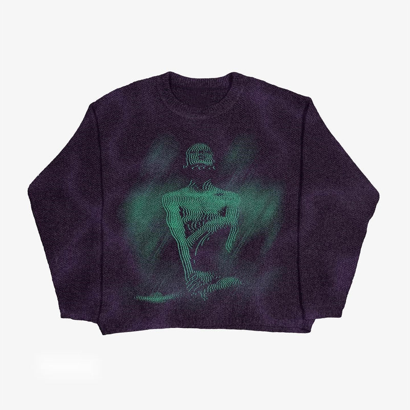 Men's Creative Pattern Printing Loose Casual Sweater