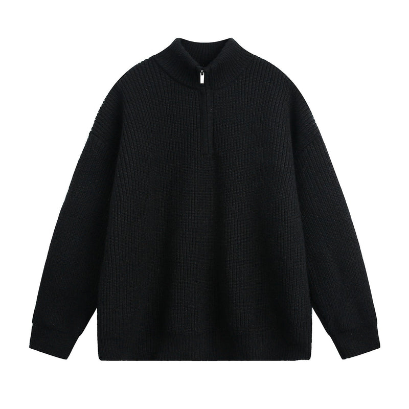 Stand Collar Men's Imitation Deer Plush Sweater