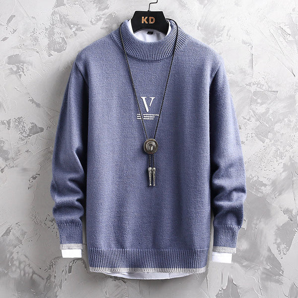 Half Turtleneck Sweater Men's Loose Long Sleeve Sweater