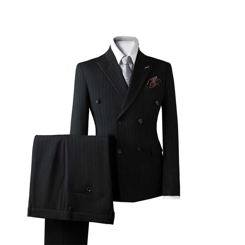 Double Breasted Stripes Men's Suits