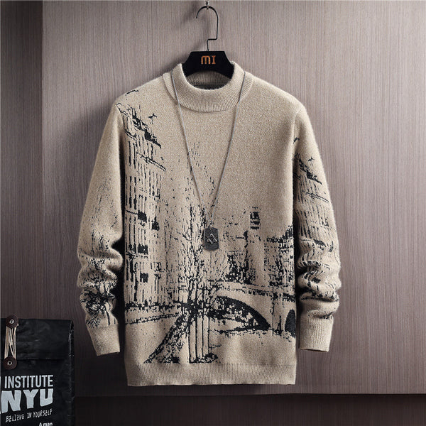 Autumn And Winter Round Neck Pullover Thick Sweater