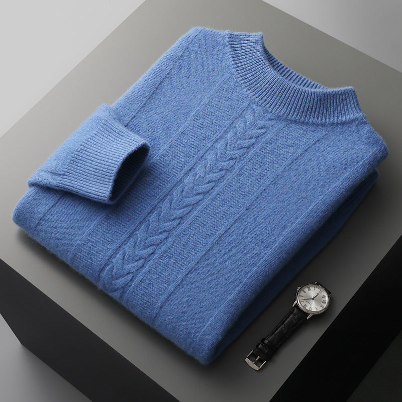 Half Collar Cashmere Men's Long Sleeve Sweater