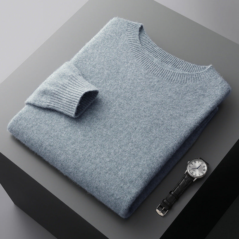 Men's Round Neck Basic Inner Match Thin Middle-aged And Elderly Bottoming Sweater