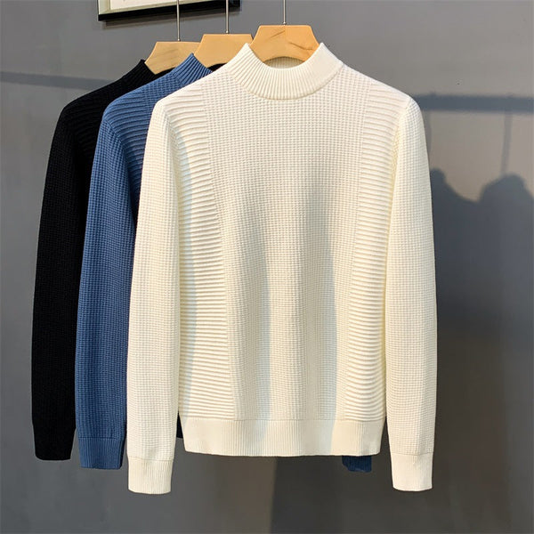 Mock Neck Solid Color Bottoming Casual Sweater