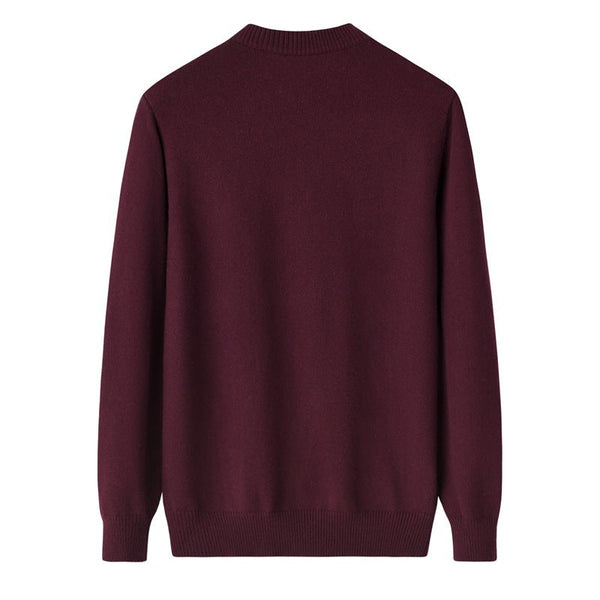 Men's Zipped Round Neck Woolen Sweater
