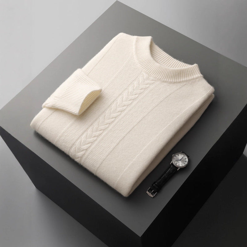 Half Collar Cashmere Men's Long Sleeve Sweater