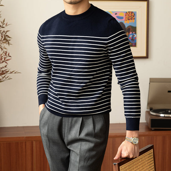 Vintage Crew Neck Pullover Knit Men's sweater