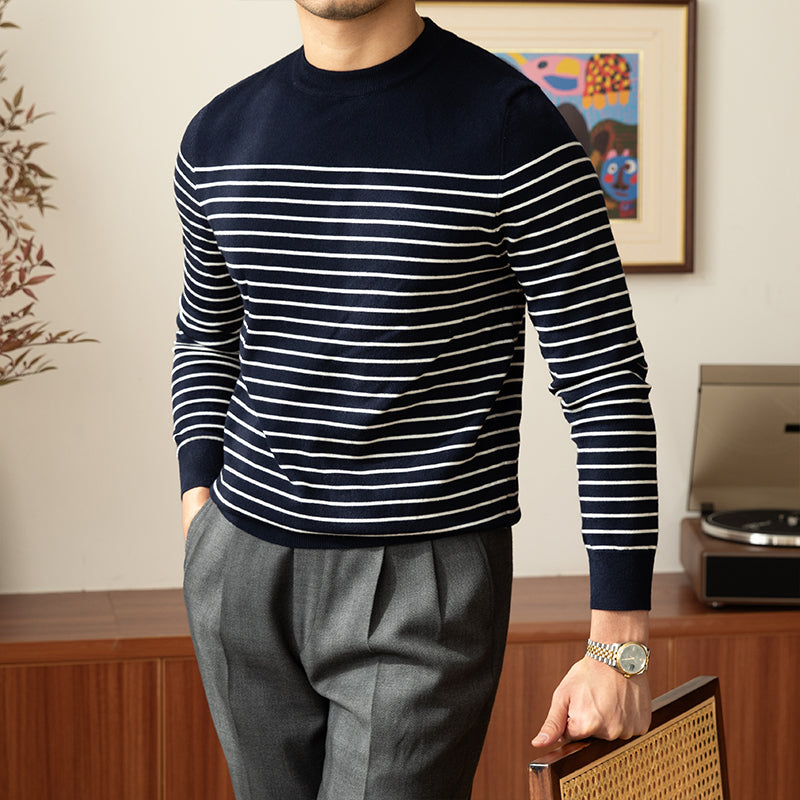 Vintage Crew Neck Pullover Knit Men's sweater