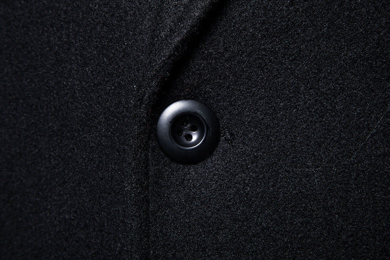 Men's Medium Length Woolen Coat