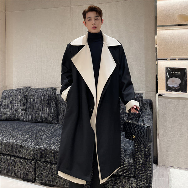 Large Lapel Mix And Match Bandage Dress Suit Coat