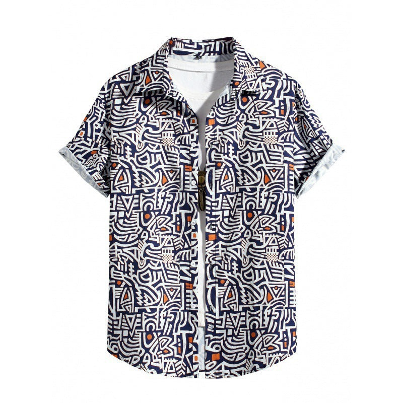 Men's Casual Short Sleeve Loose Beach Shirt