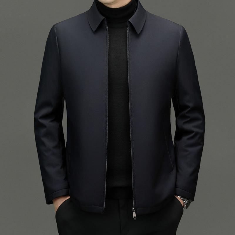 Middle-aged Father Business Casual Pure Color Cotton coat