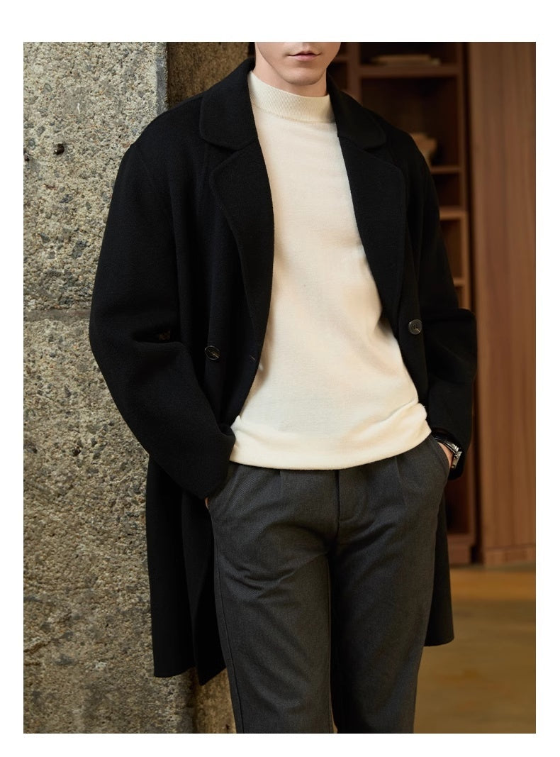 Double-sided Mid-length Woolen Thick Coat