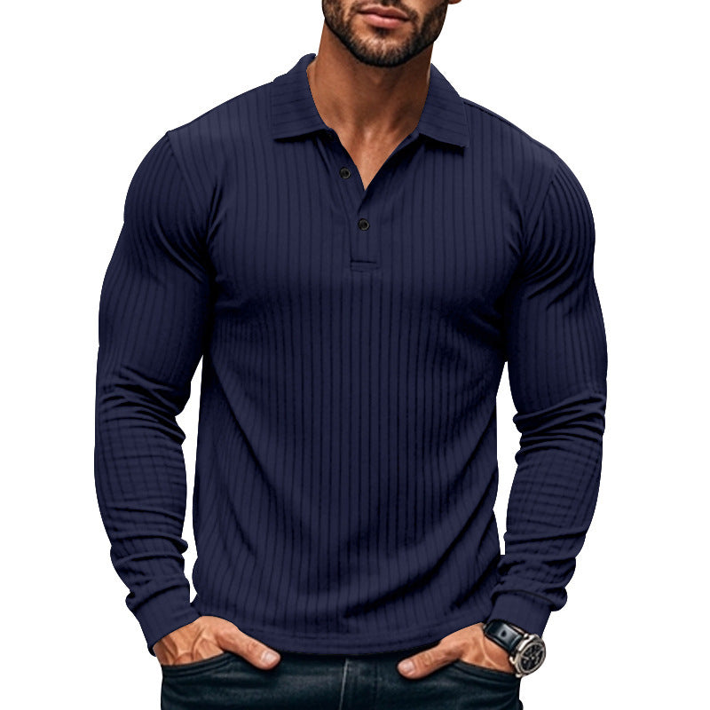 Men's Classic Casual Lapel Button Long Sleeve t-shirt