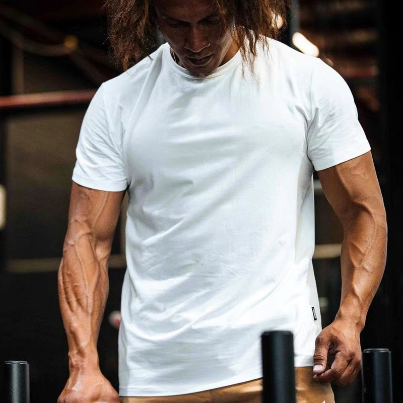 Men's Summer Casual Slim Fit Crew Neck Cotton T-shirt