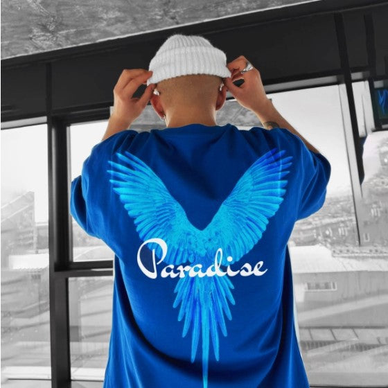 Loose Parrot Printing Casual All-match Men's Short Sleeve Tshirt