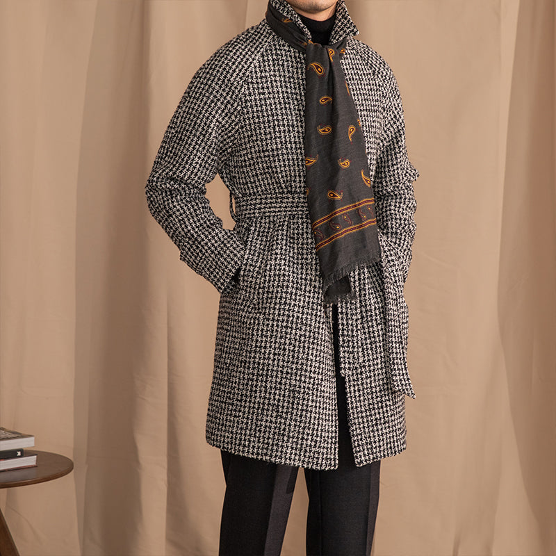 Fleece Long Man trench coat