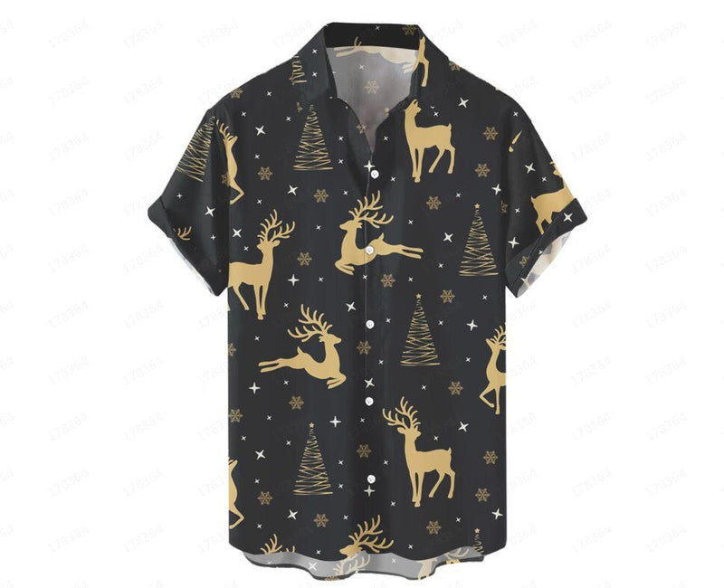 Hawaiian Men's Summer 3D Printed Short-sleeved Shirt