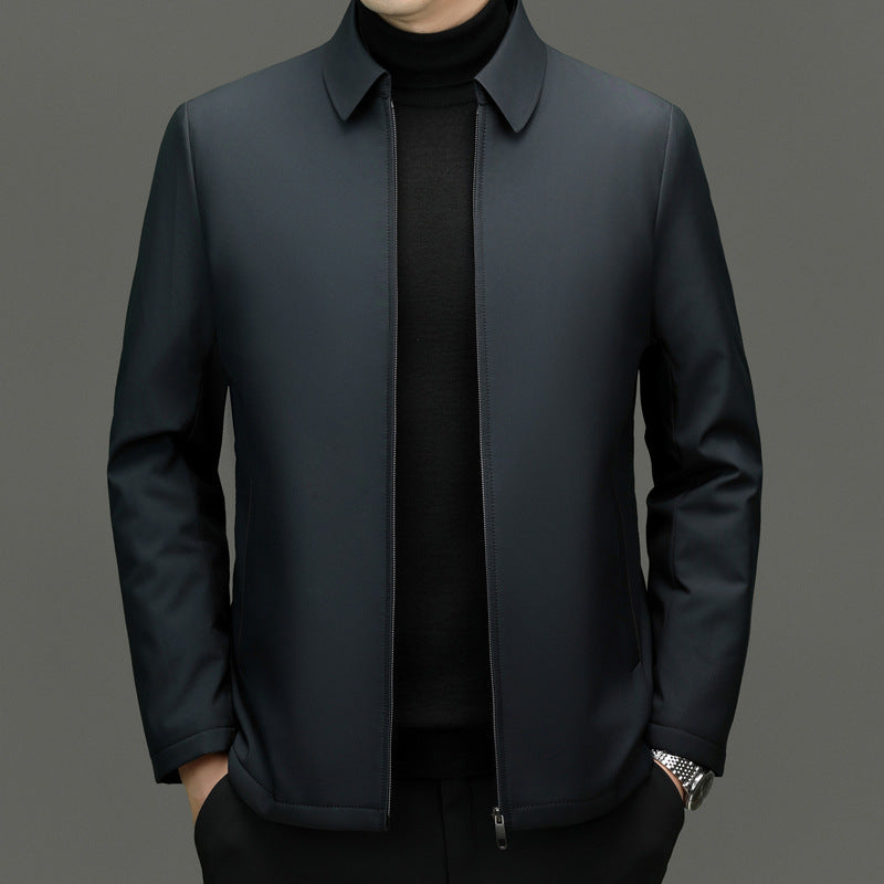 Middle-aged Father Business Casual Pure Color Cotton coat