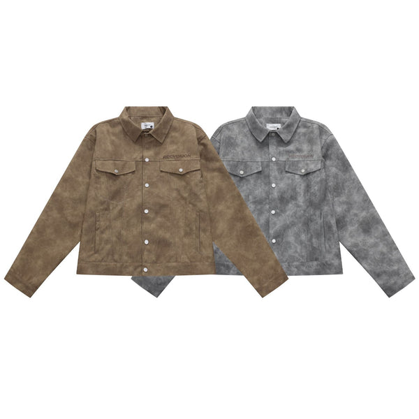 Vintage Distressed Washed Snake Skin Pattern Jacket