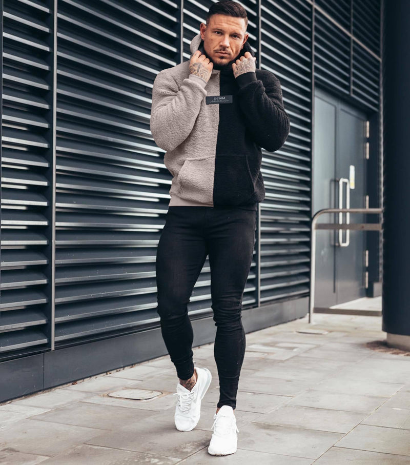 Hooded Plush Casual Sweater Men's