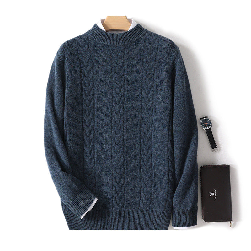 Autumn And Winter Men's Pure Wool Half Turtleneck Thickened Sweater